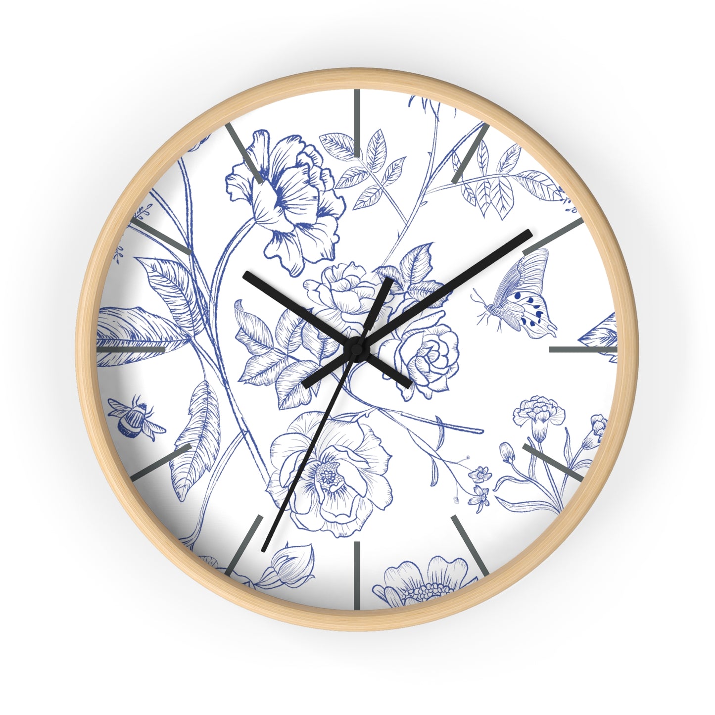 Floral Toile Wall Clock