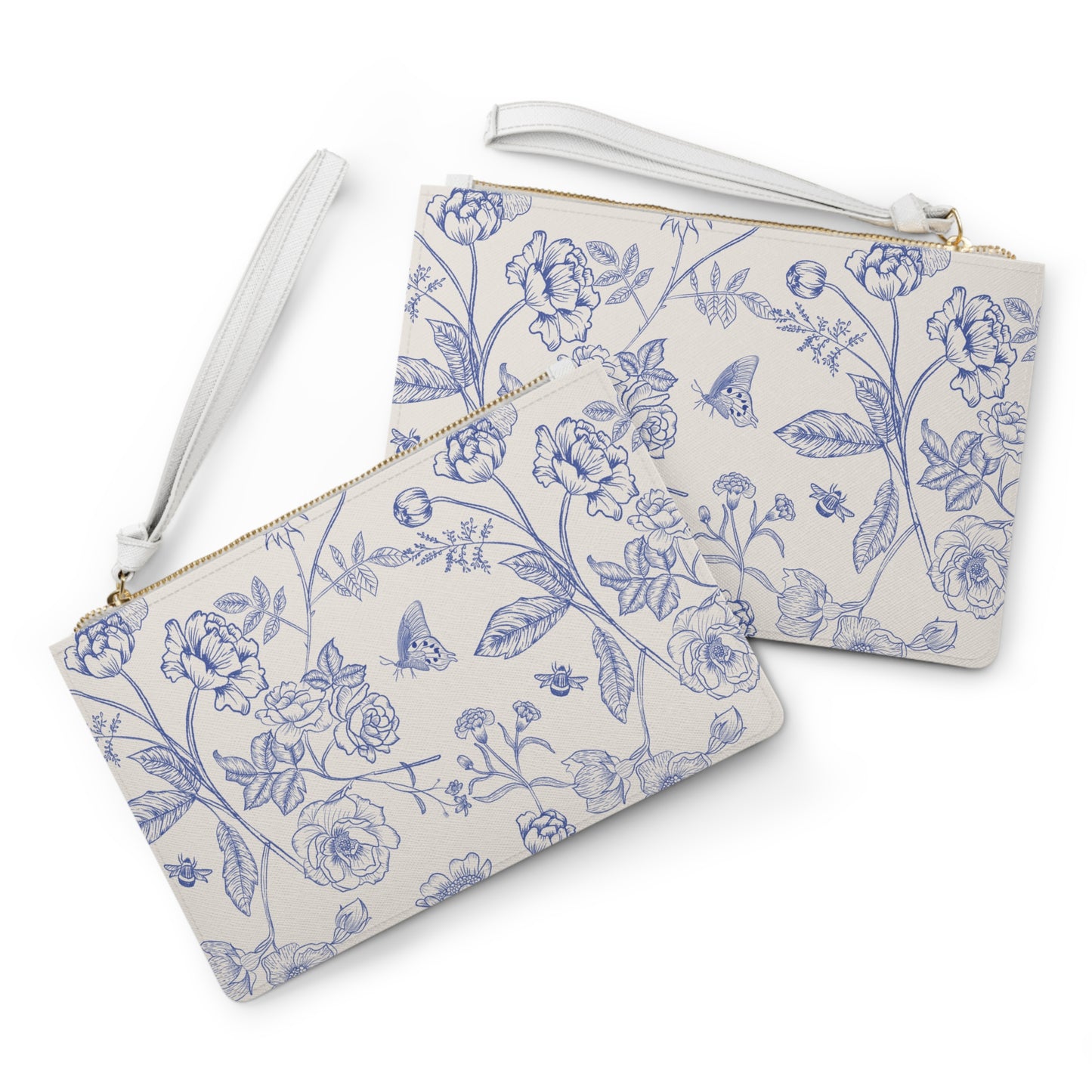 Blue Toile Clutch Bag