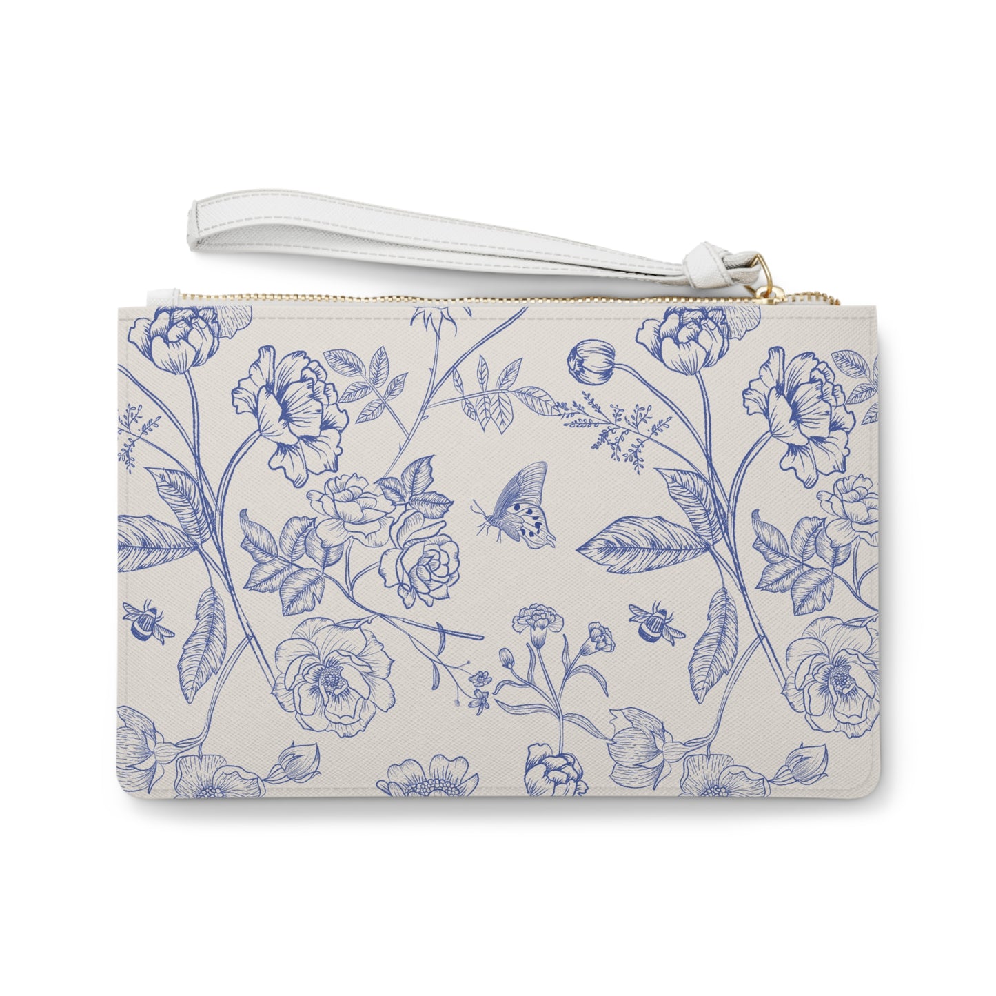 Blue Toile Clutch Bag