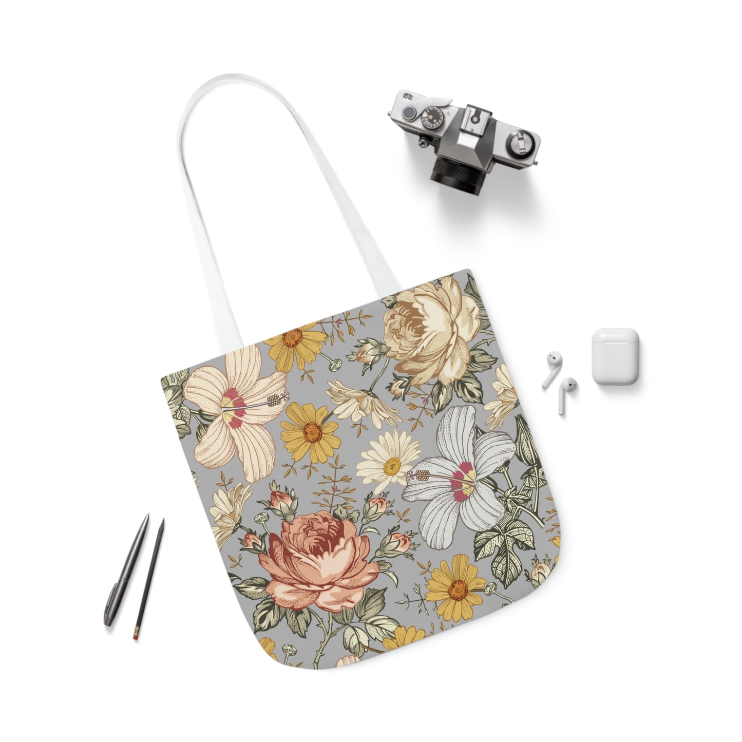 Large Canvas Tote Bag - Botanical