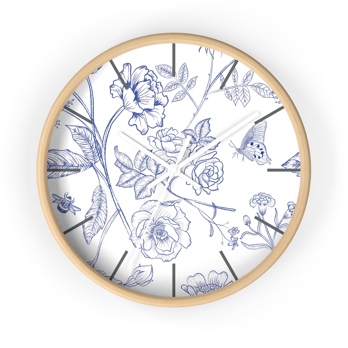 Floral Toile Wall Clock