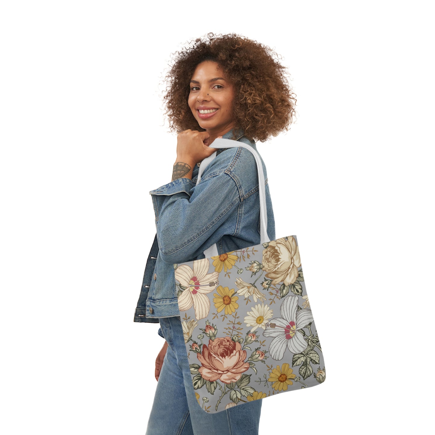 Large Canvas Tote Bag - Botanical