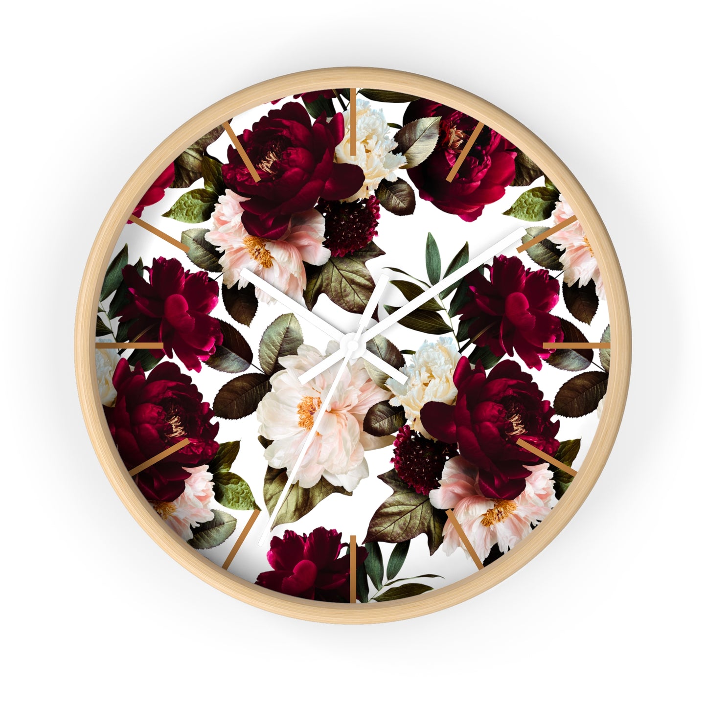 Dark Floral Wall Clock