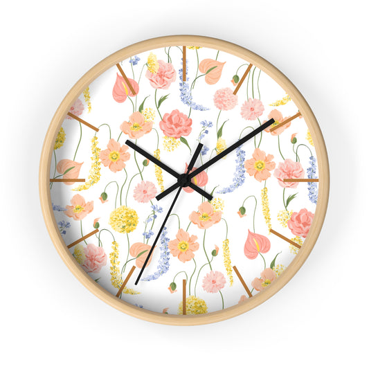 Bright Floral Wall Clock