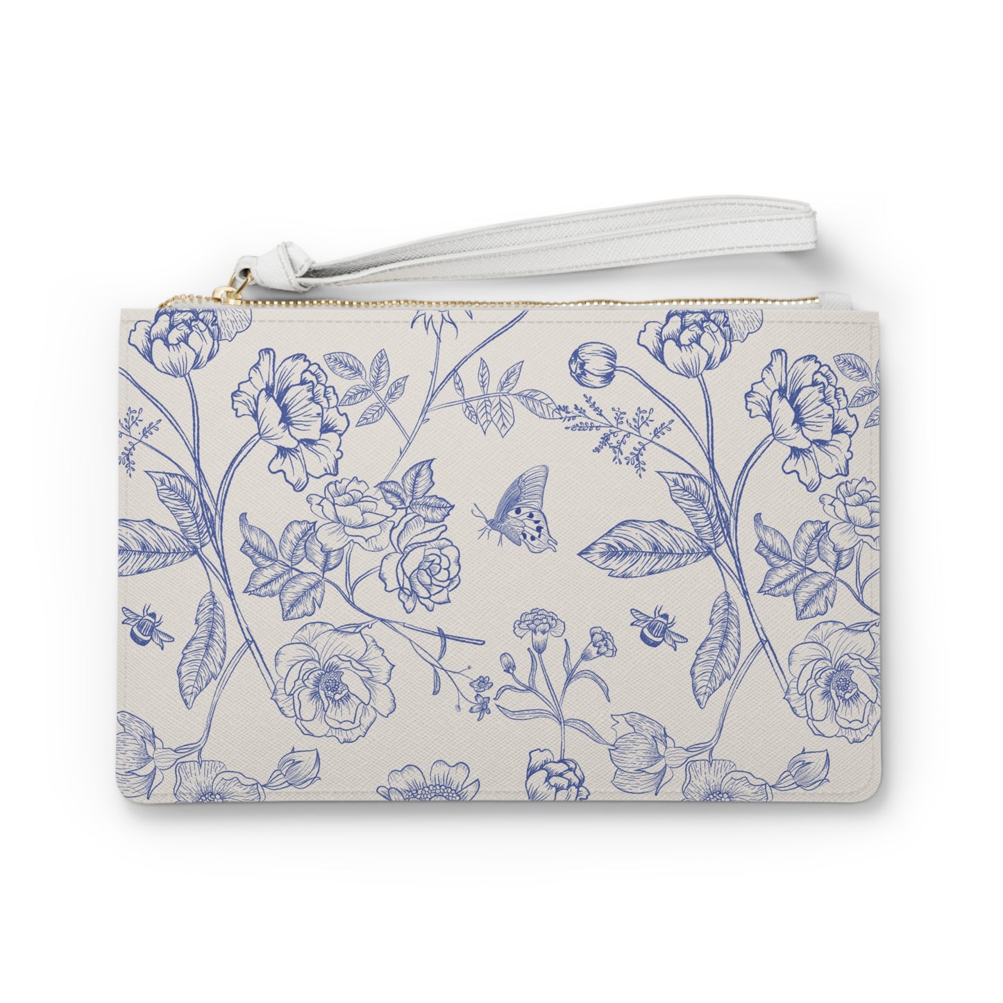 Blue Toile Clutch Bag