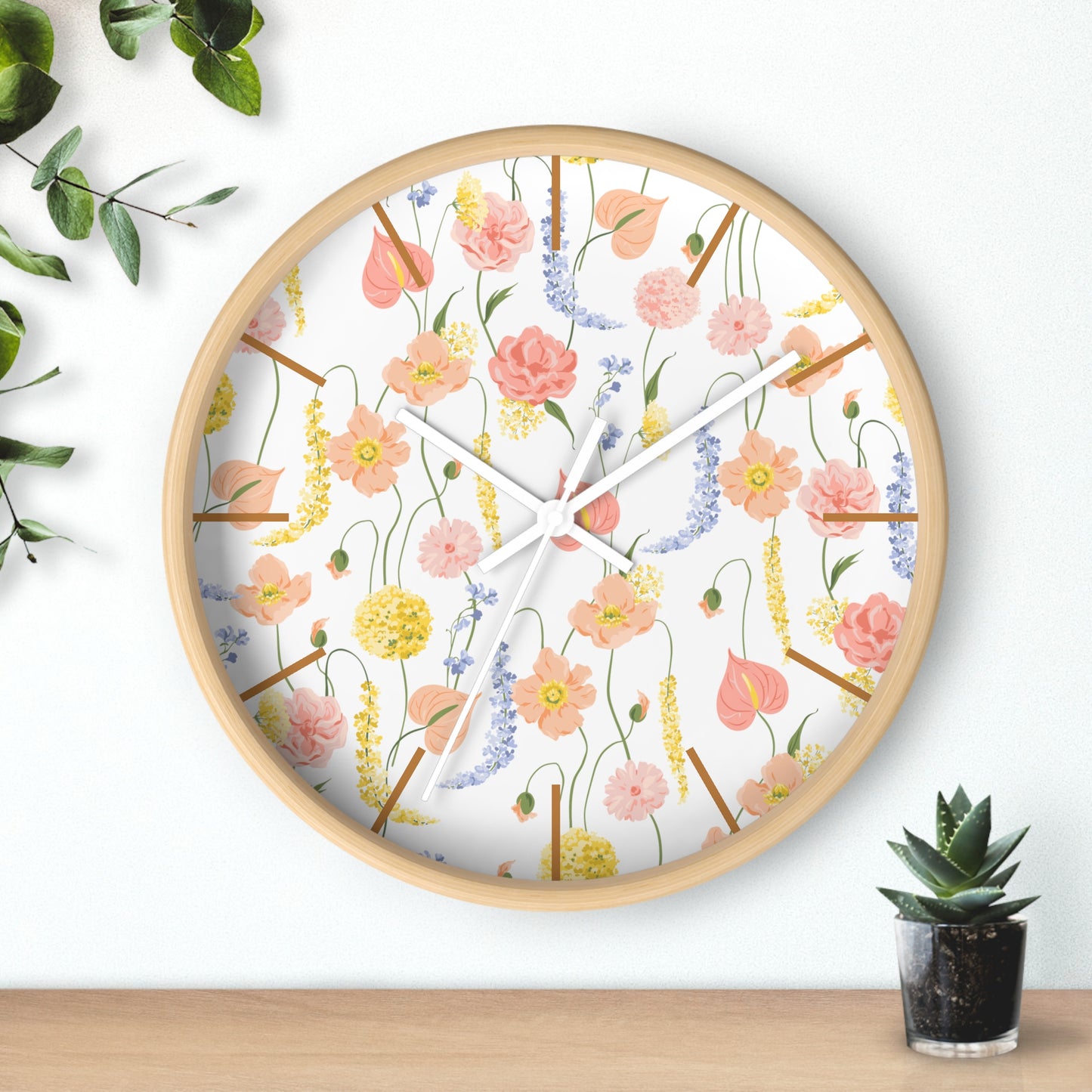 Bright Floral Wall Clock