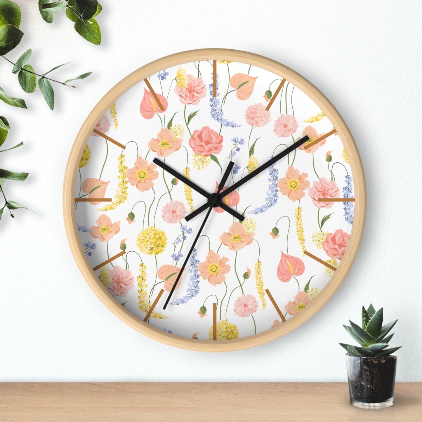 Bright Floral Wall Clock