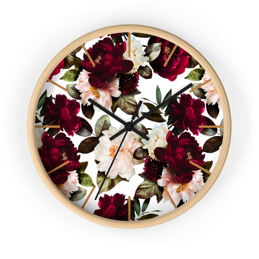 Dark Floral Wall Clock